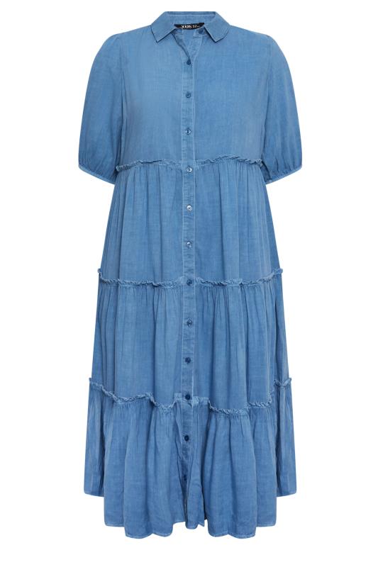 YOURS Plus Size Blue Midaxi Shirt Dress | Yours Clothing 5