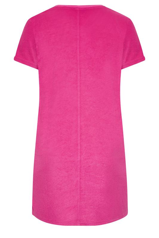 YOURS Plus Size Pink Towelling T-Shirt Dress | Yours Clothing 8
