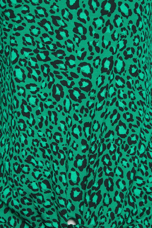 M&Co Green Leopard Print Tie Detail T-Shirt | M&Co  5