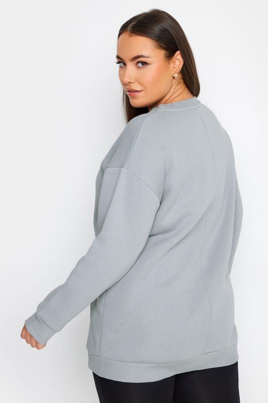 YOURS Plus Size Grey 'Brooklyn Champions' Slogan Sweatshirt | Yours Clothing 3