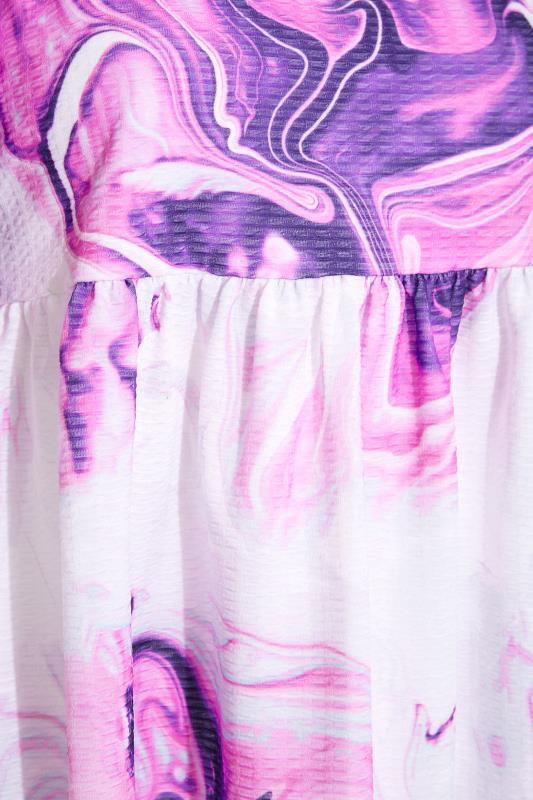 LIMITED COLLECTION Curve Pink Marble Print Milkmaid Top 6