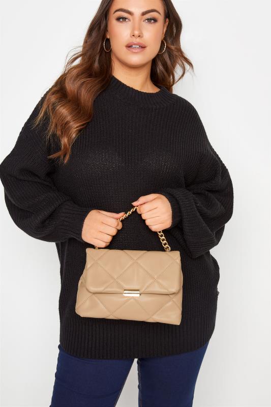 Beige quilted outlet bag