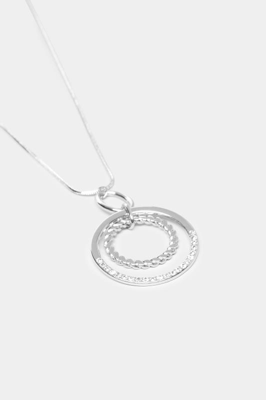 Silver Rope Pendant Long Necklace | Yours Clothing 3