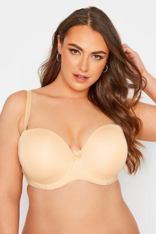 Plus Size  Nude Multiway Bra With Removable Straps - Available In Sizes 38C - 48G