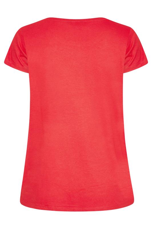 Curve Bright Red Short Sleeve Basic T-Shirt_BK.jpg