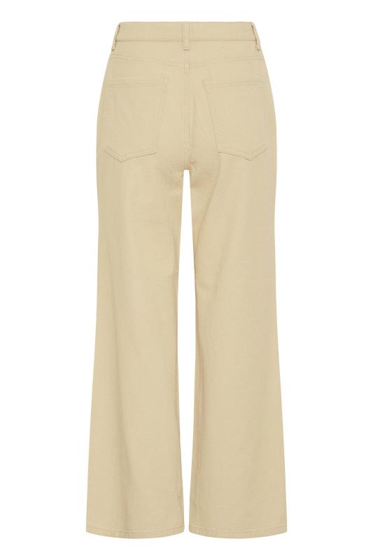 LTS Tall Cream Cotton Twill Wide Leg Cropped Trousers 5