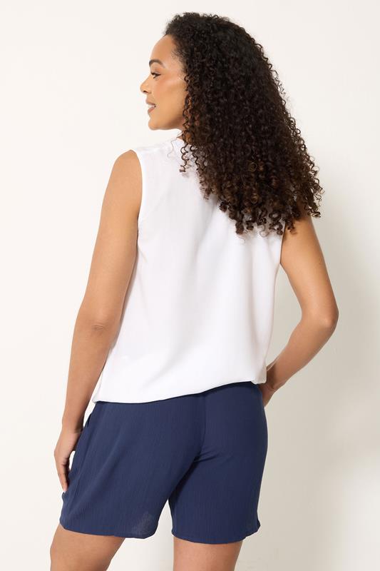 M&Co Navy Blue Crinkle Tie Waist Shorts | M&Co 2