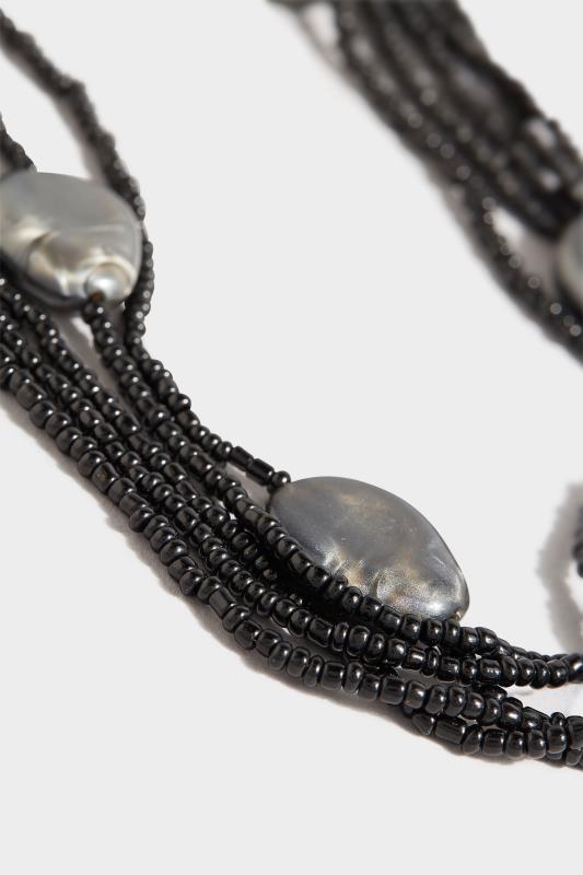Black Mixed Beaded Necklace 3