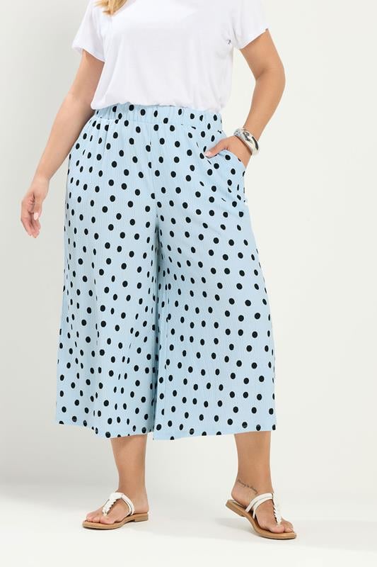  YOURS Jupe-culotte bleu clair à pois