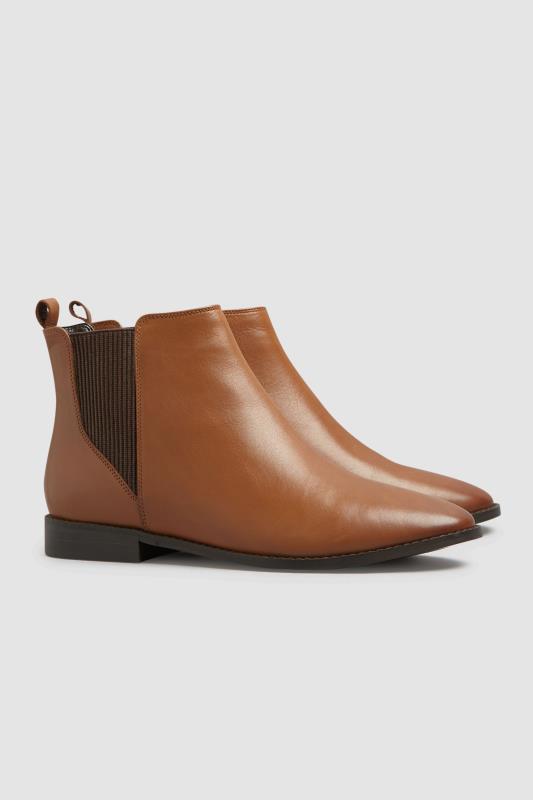 LTS Tall Brown Leather Chelsea Boots In Standard D Fit 2