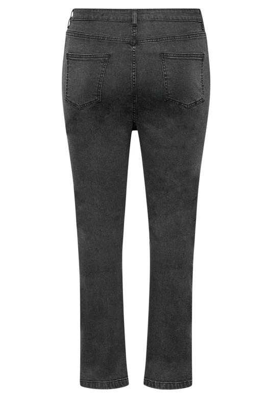 Plus Size Black Side Split Straight Leg Jeans | Yours Clothing 7