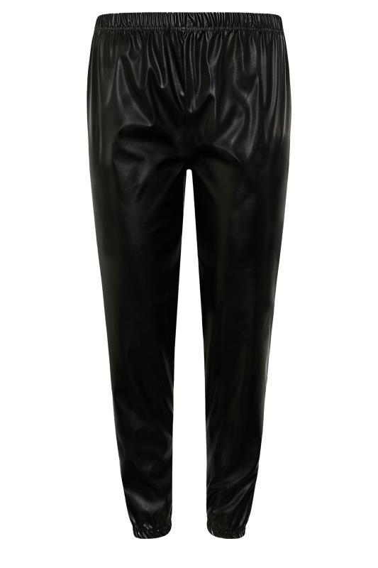 Plus Size LIMITED COLLECTION Black Faux Leather Joggers | Yours Clothing 4