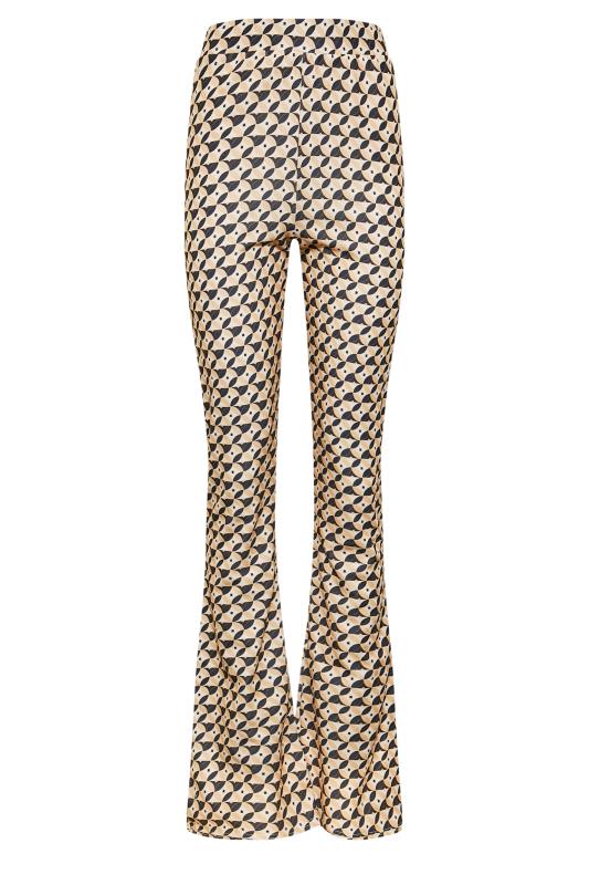 LTS Tall Beige Brown Geometric Print Scuba Trousers 4