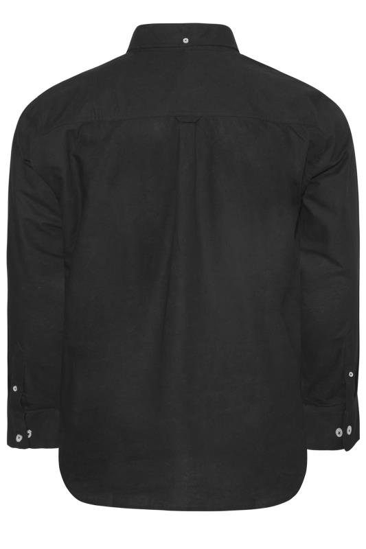 BadRhino Big & Tall Black Essential Long Sleeve Oxford Shirt 4