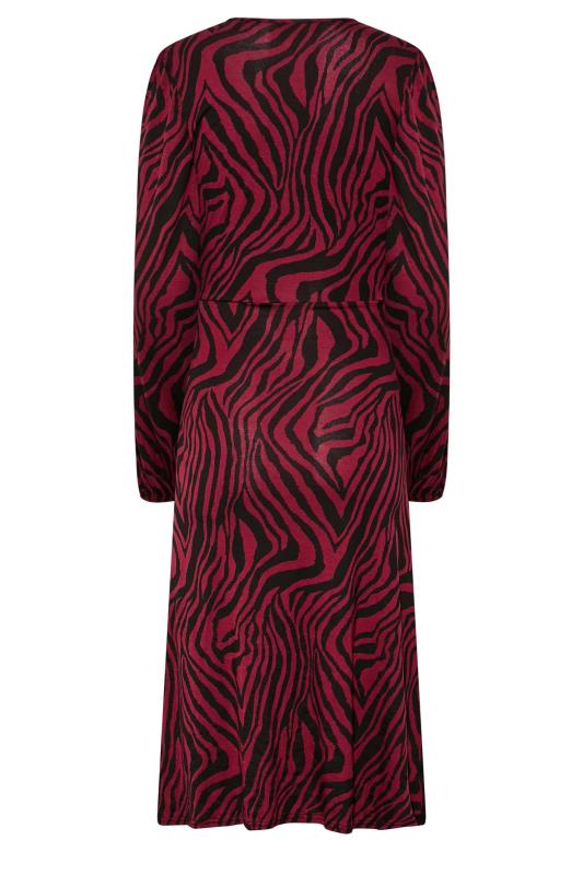 LTS Tall Red & Black Zebra Print Wrap Dress 8