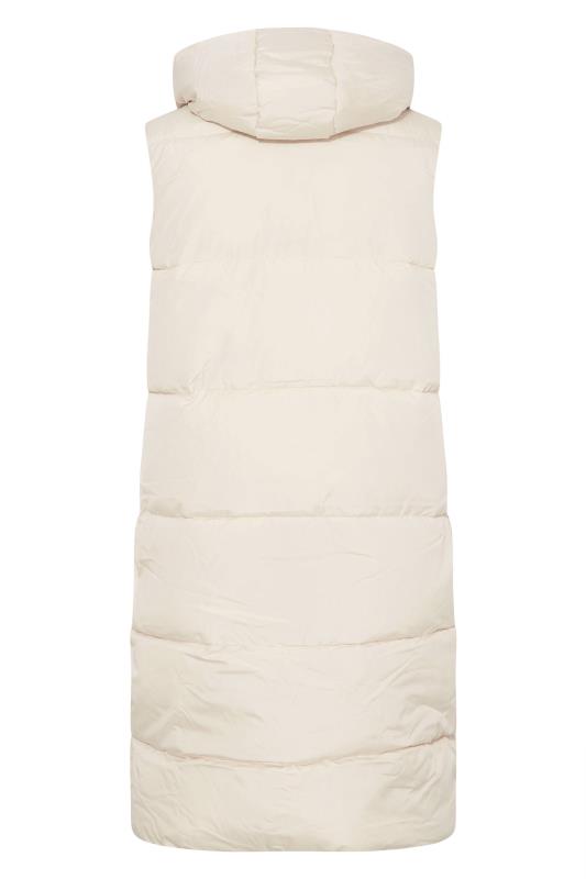 Plus Size Cream Maxi Panelled Puffer Gilet | Yours Clothing 8