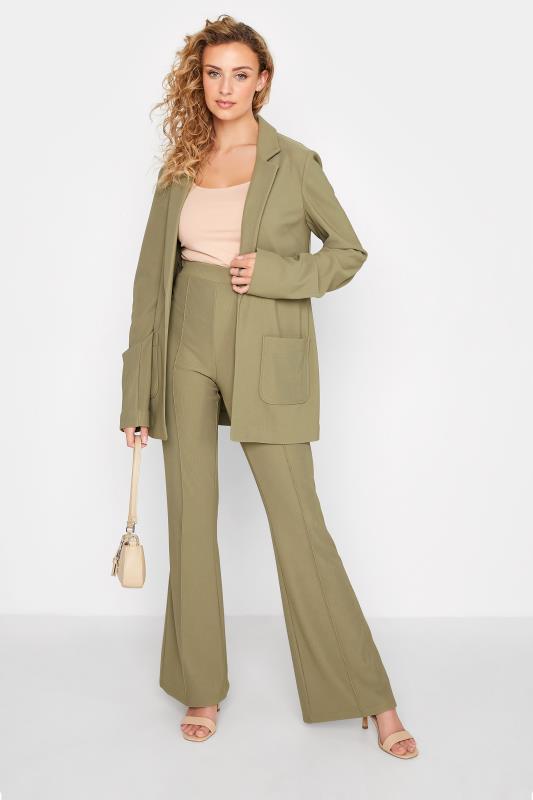 LTS Tall Women's Sage Green Ribbed Kick Flare Trousers | Long Tall Sally 2