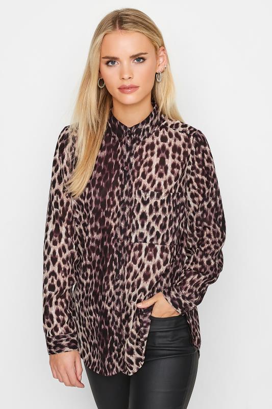 Petite  PixieGirl Brown Leopard Print Shirt