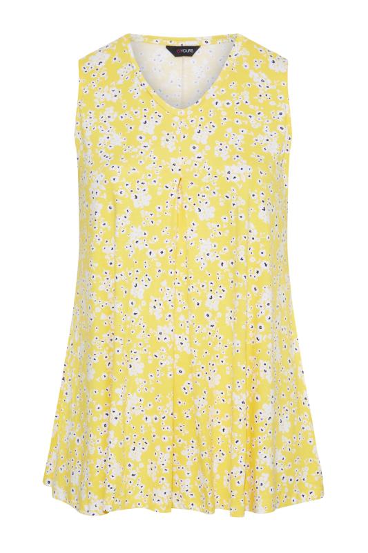 Plus Size Yellow Floral Swing Vest Top | Yours Clothing 6