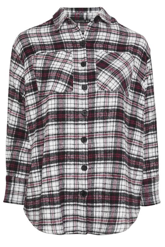 LIMITED COLLECTION Plus Size White & Red Check Print Shacket | Yours Clothing 7