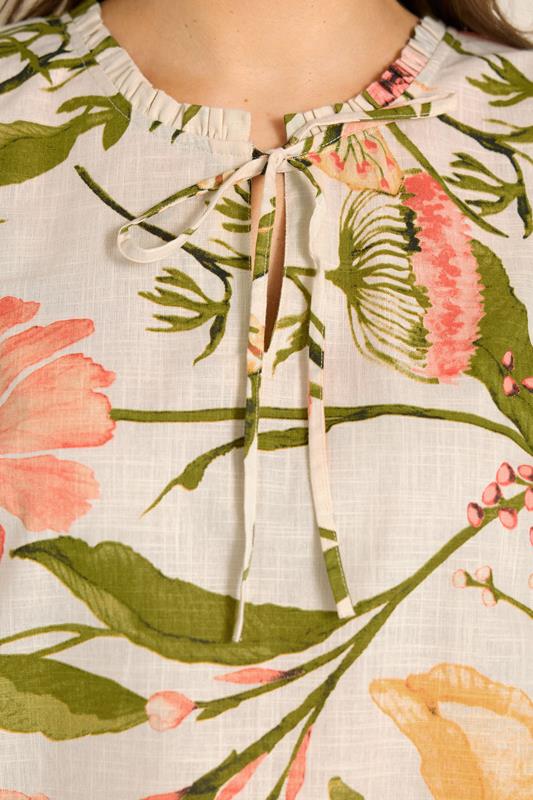 EVANS Plus Size Natural Floral Print Swing Vest Top | Evans 4
