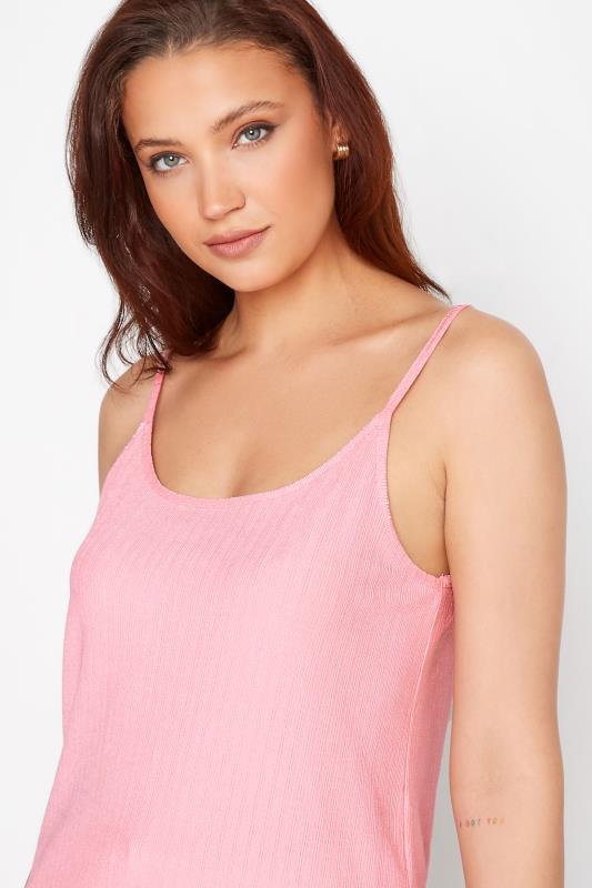 LTS Tall Pink Ribbed Strappy Vest Top 4