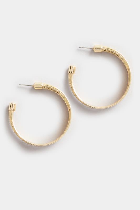 Gold Tone Layered Style Hoop Earrings 3
