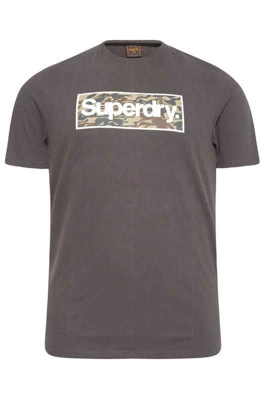 SUPERDRY Big & Tall Grey Camo Logo T-Shirt 1