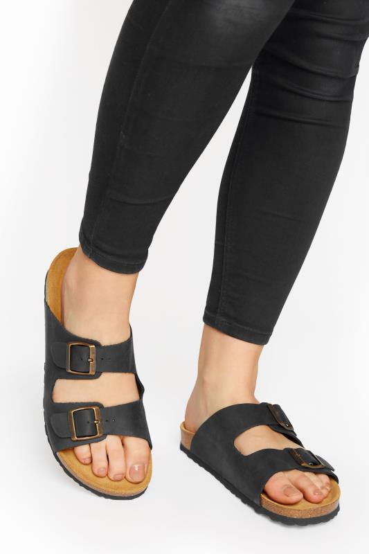 Black Leather Two Buckle Footbed Sandals_M.jpg