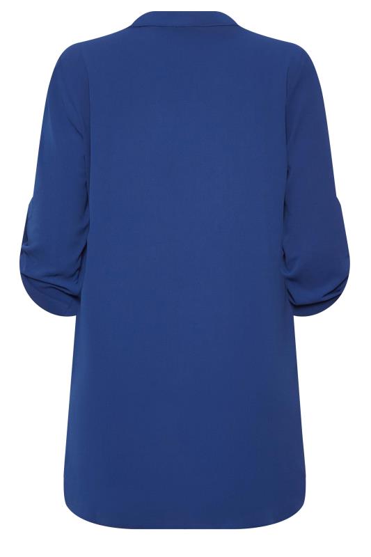 M&Co Cobalt Blue Long Sleeve Button Blouse | M&Co 7