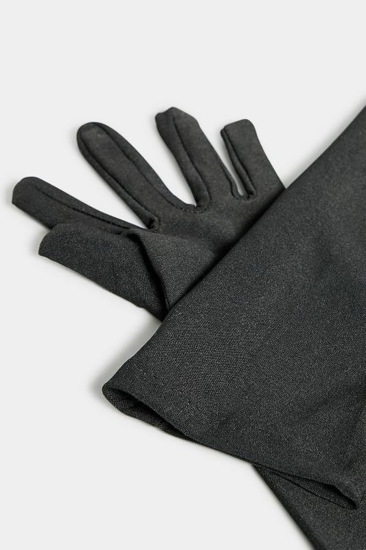 Plus Size Black Long Gloves | Yours Clothing 3