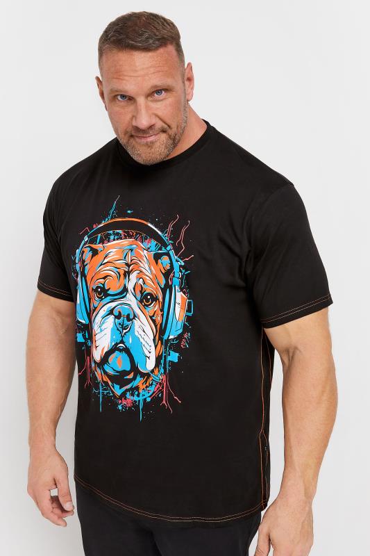 KAM Black Dog Headphones Graphic Print T-Shirt | BadRhino 1