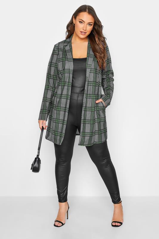 LIMITED COLLECTION Plus Size Grey & Green Check Blazer | Yours Clothing 6