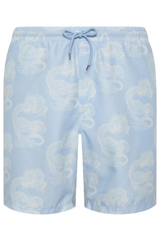BadRhino Big & Tall Blue Dragon Print Swim Shorts 7
