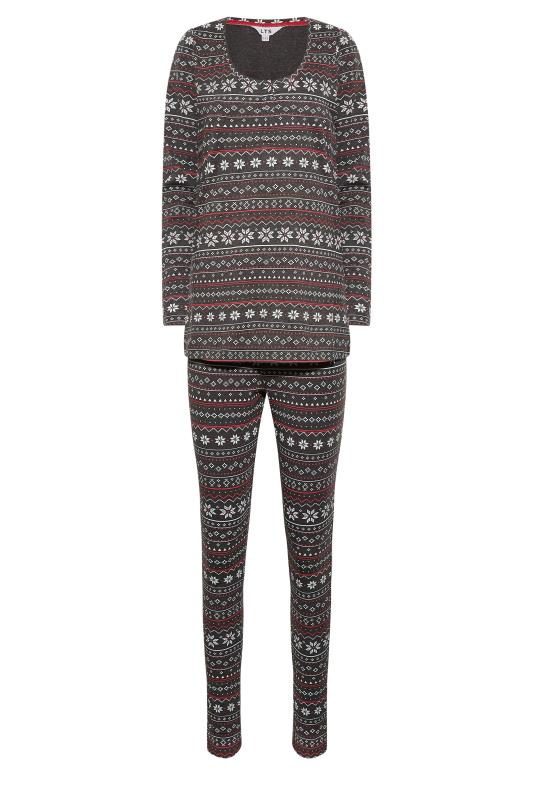 LTS Tall Women's Grey Fairisle Print Christmas Pyjama Set | Long Tall Sally 6