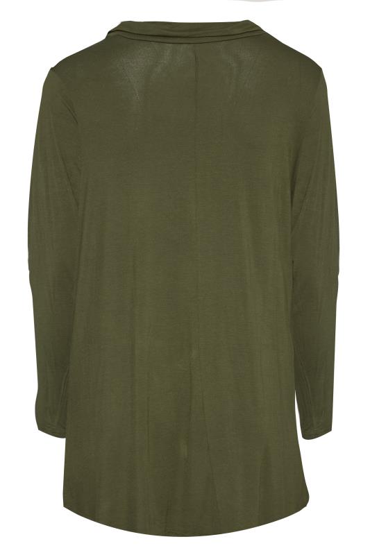 LIMITED COLLECTION Khaki Green Rugby Collar Top_BK.jpg