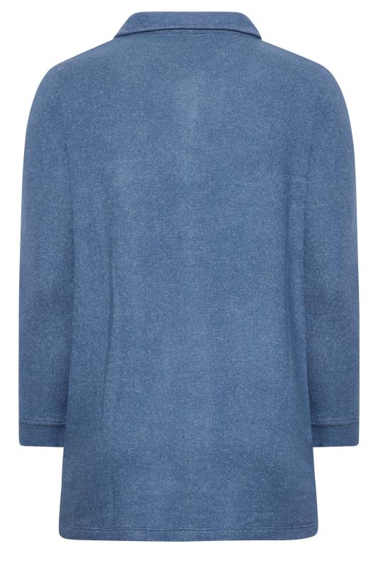 Plus Size Blue Button Through Shacket | Yours Clothing 7
