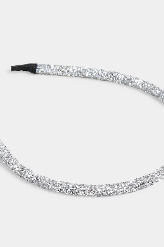 Silver Glitter Thin Headband | Yours Clothing 4
