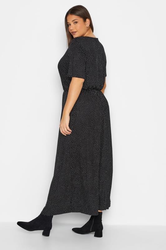 LTS Tall Women's Black Spot Print Pocket Midaxi Dress | Long Tall Sally 3