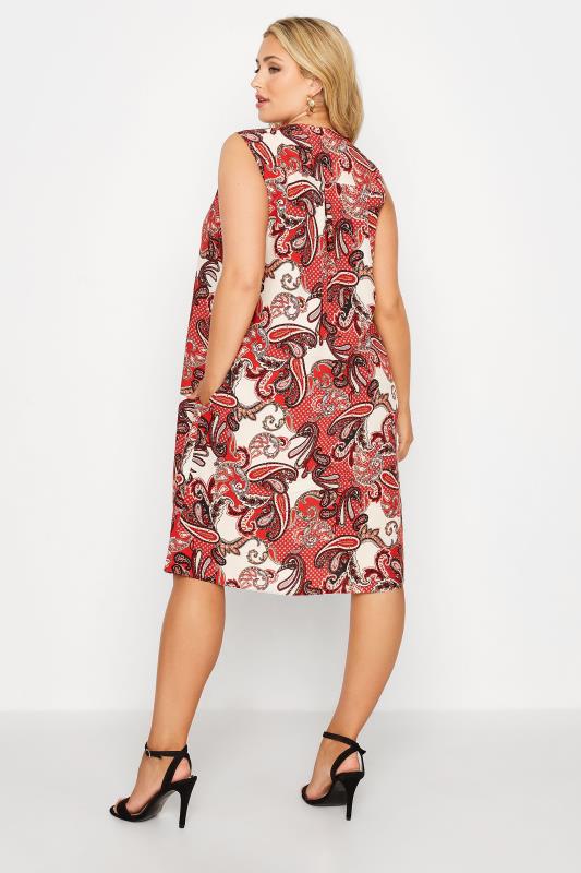 Plus Size Red Paisley Sleeveless Dress | Yours Clothing  3