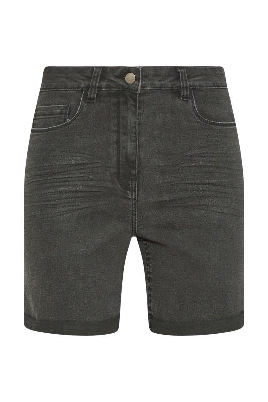 LTS Tall Black Washed Denim Shorts 5
