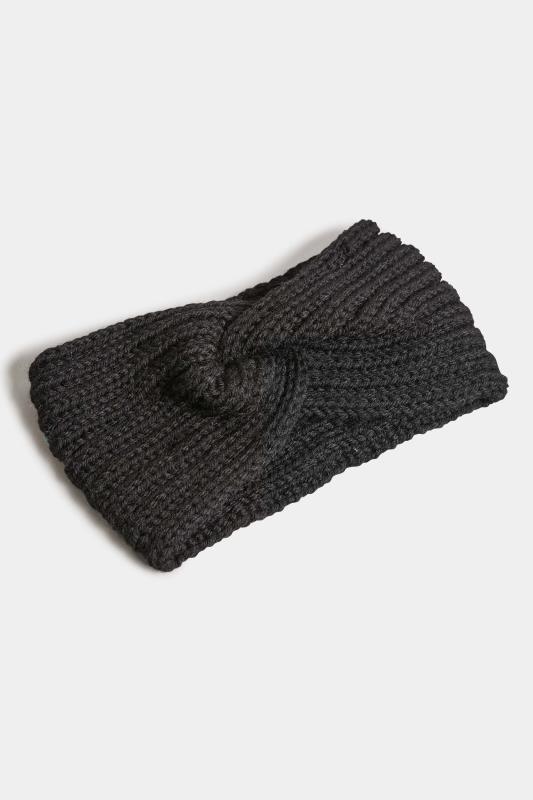 Plus Size Black Knitted Twist Headband | Yours Clothing 3