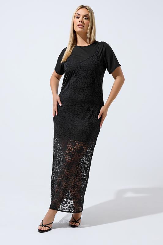  LIMITED COLLECTION Robe longue 2-en-1 en dentelle noire