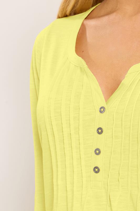 M&Co Yellow Cotton Henley Top | M&Co 4