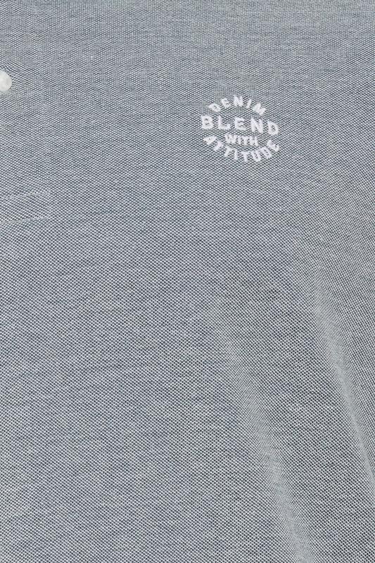 BLEND Big & Tall Light Grey Logo Polo Shirt | BadRhino 2