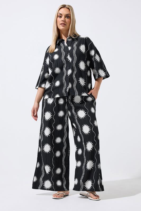  LIMITED COLLECTION Curve Black Sun Crinkle Trousers
