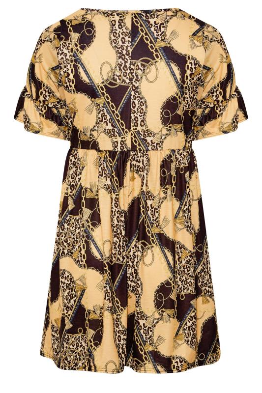 Curve Yellow Leopard Print Patterned Tunic Dress 7