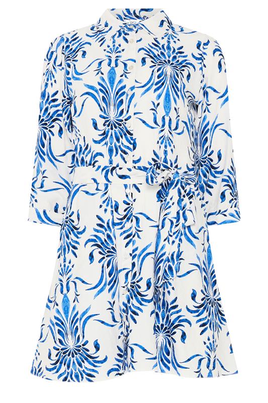 M&Co White & Blue Floral Print Tunic Shirt | M&Co 5