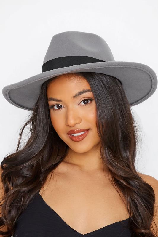 Plus Size  Yours Grey Fedora Hat
