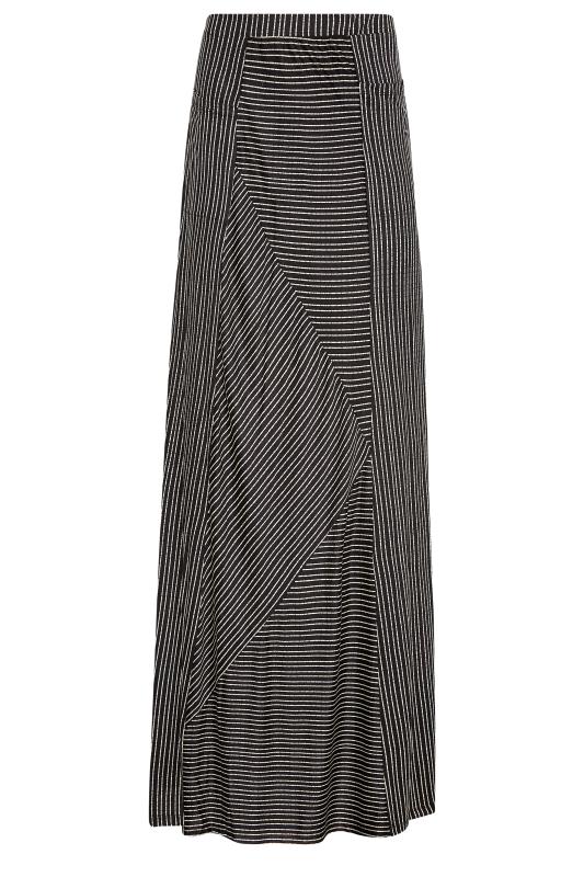 LTS Tall Black Asymmetric Stripe Maxi Skirt 3